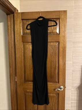 a new day Black Sleeveless Maxi Dress with Draped Neck